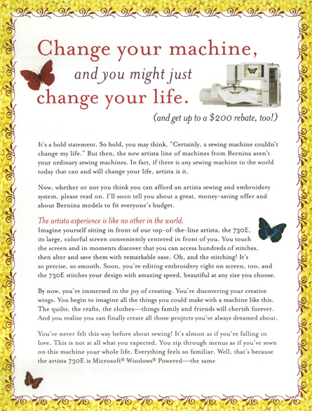 Bernina Direct Response Letter